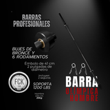BARRA OLÍMPICA PROFESIONAL NEGRA – CROSSFIT HOMBRE 2.2M