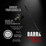 BARRA OLÍMPICA PROFESIONAL NEGRA – CROSSFIT MUJER 2M